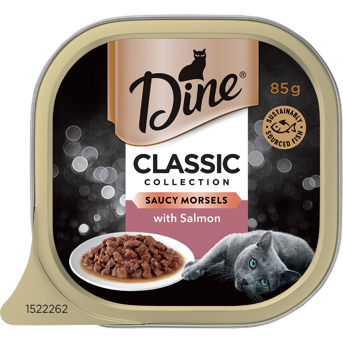 Dine Adult Wet Cat Food Saucy Morsels With Salmon Tray 85g