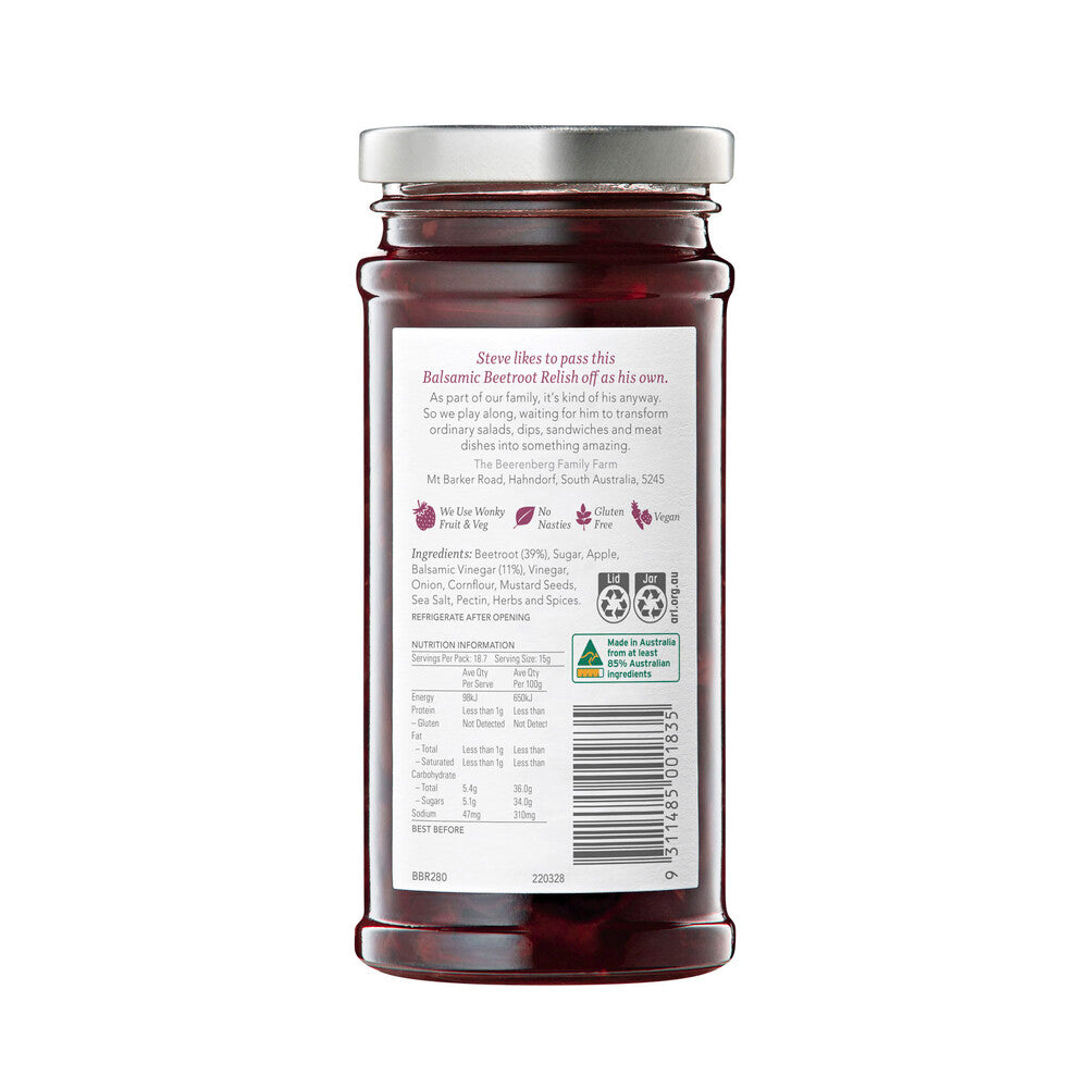 Beerenberg Balsamic Beetroot Relish - 280g