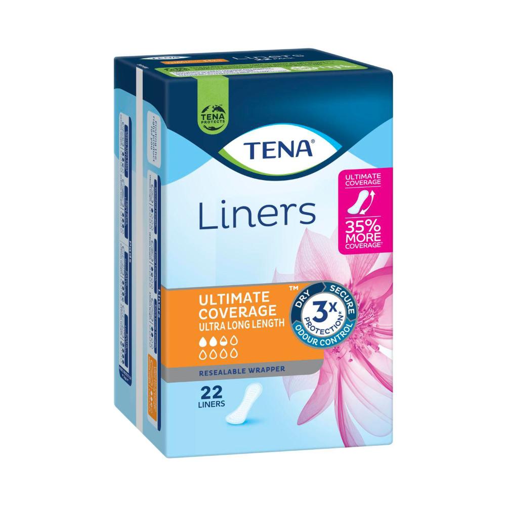 Tena Ultimate Coverage Ultra Long Incontinence Liners - 22 pack