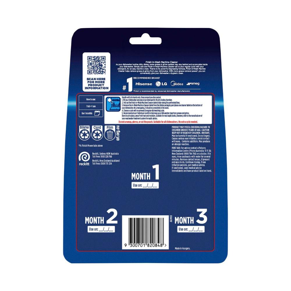Finish Dishwasher eaner Tablets - 3 Pack