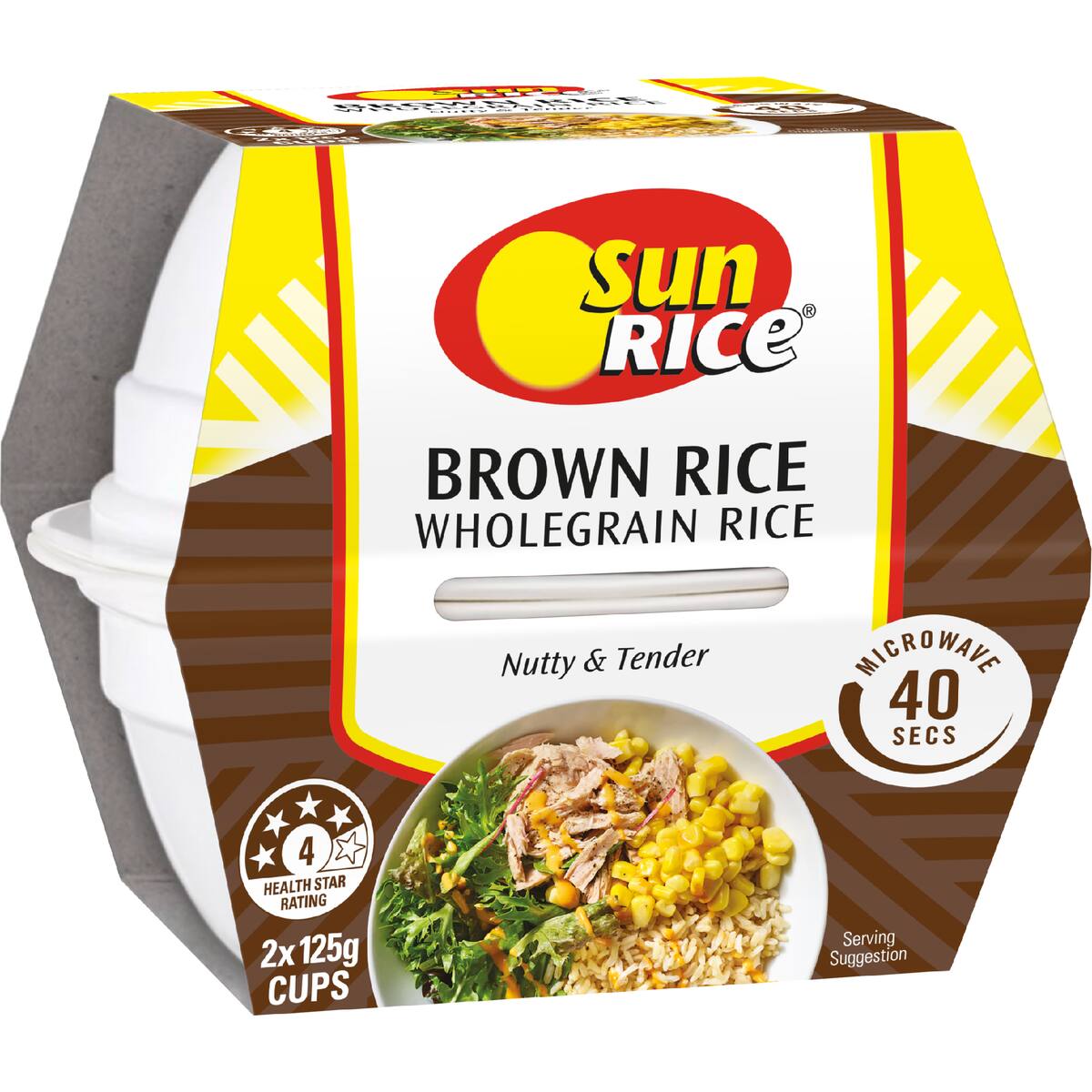 Sunrice Microwave Brown Rice Cup 125g X 2 Pack