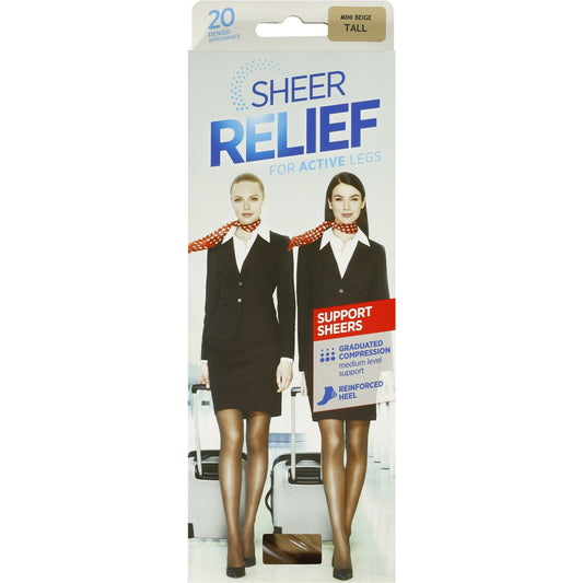 Bonds Sheer Relief Pantyhose Control Support M/ Beige Tall Each