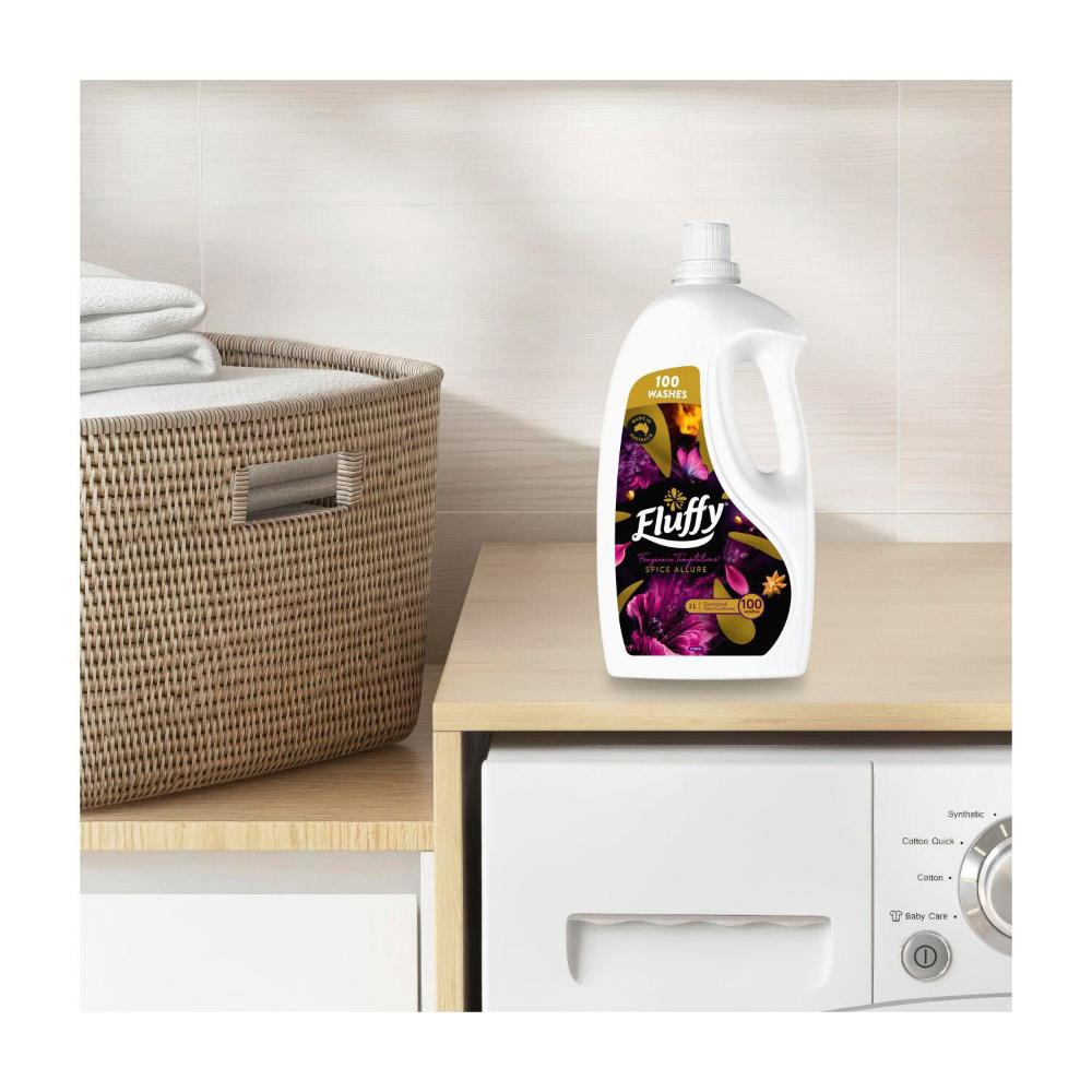 Fluffy Concentrate Liquid Fabric Softener Conditioner Fragrance Temptations Spice Allure - 2L
