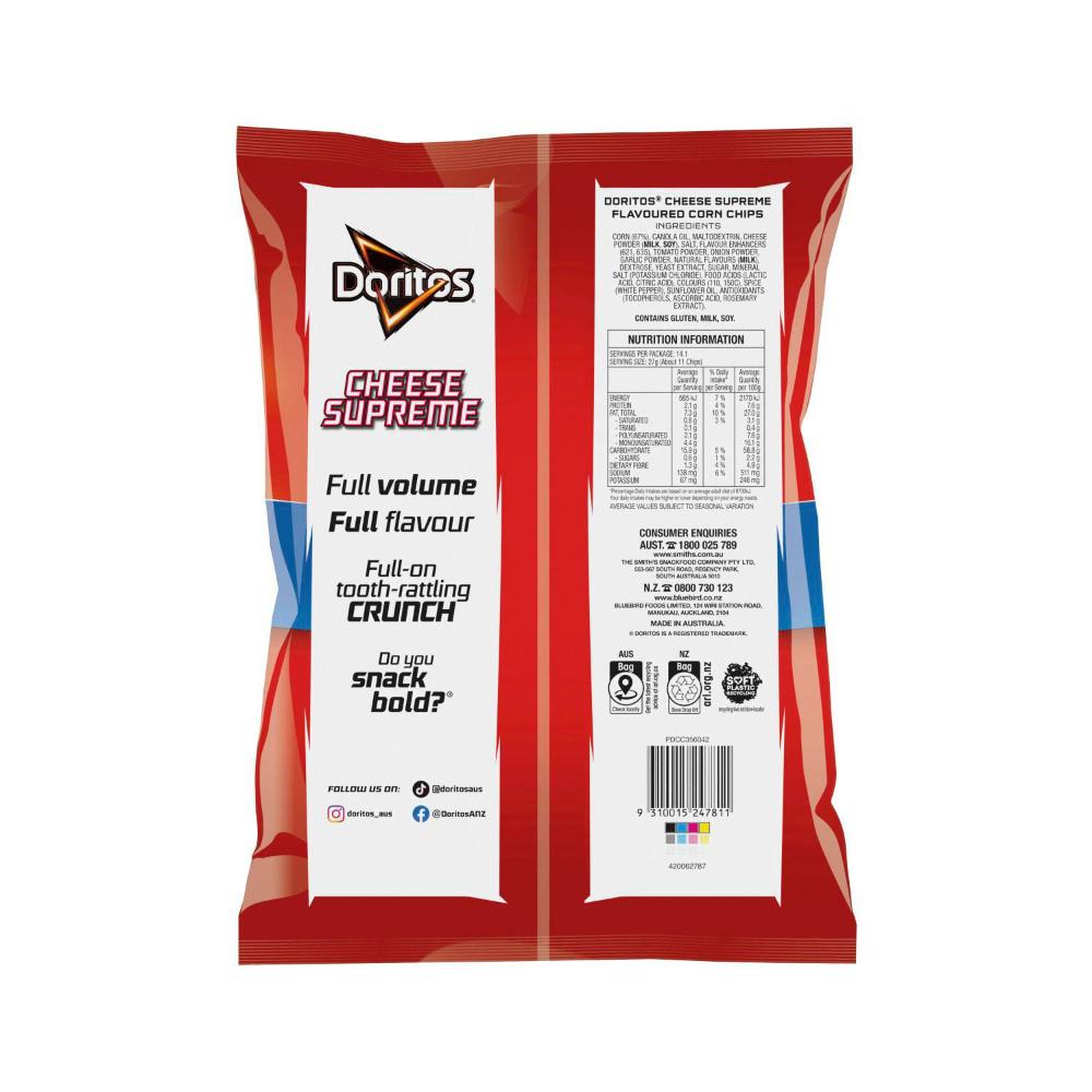 Doritos Cheese Supreme Corn Chips Sharepack - 380g