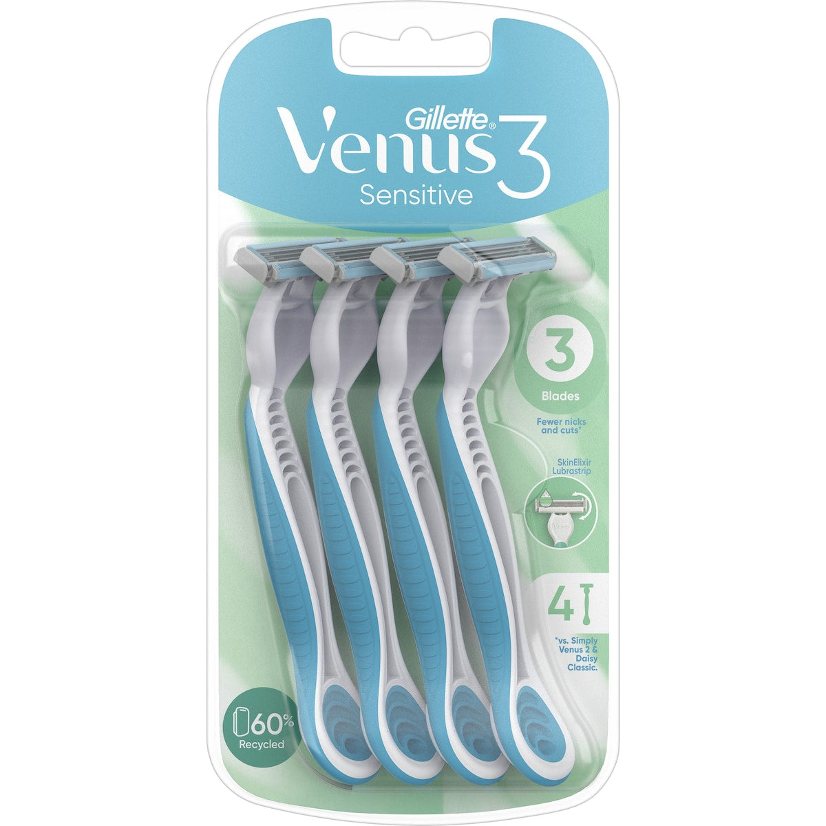 Gillette Simply Venus 3 Sensitive Disposable Razor 4 pack