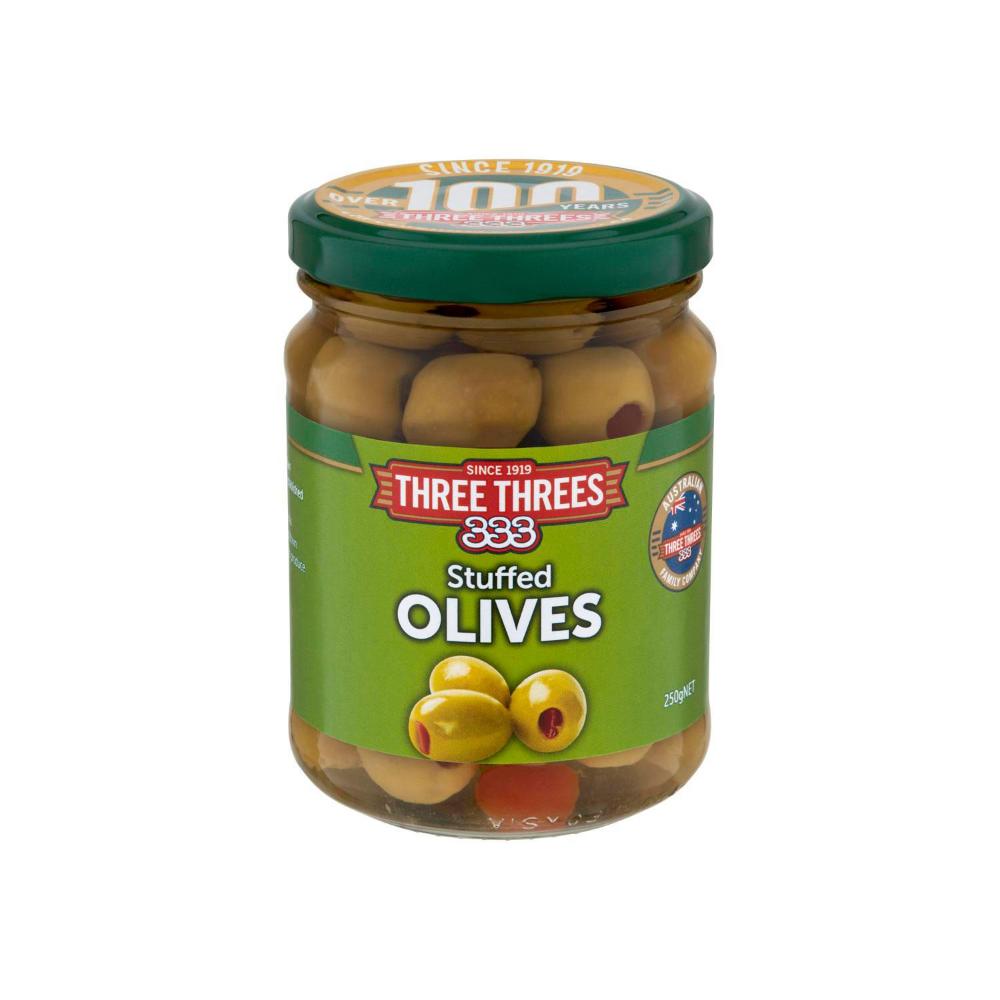 Three Threes Stuffed Olives - 250g