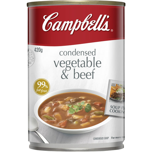 Campbells Condensed Soup Vegetable & Beef 420g