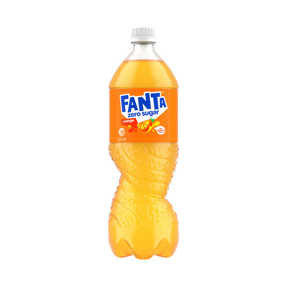 Fanta Orange Zero Sugar Soft Drink Bottle - 1.25L