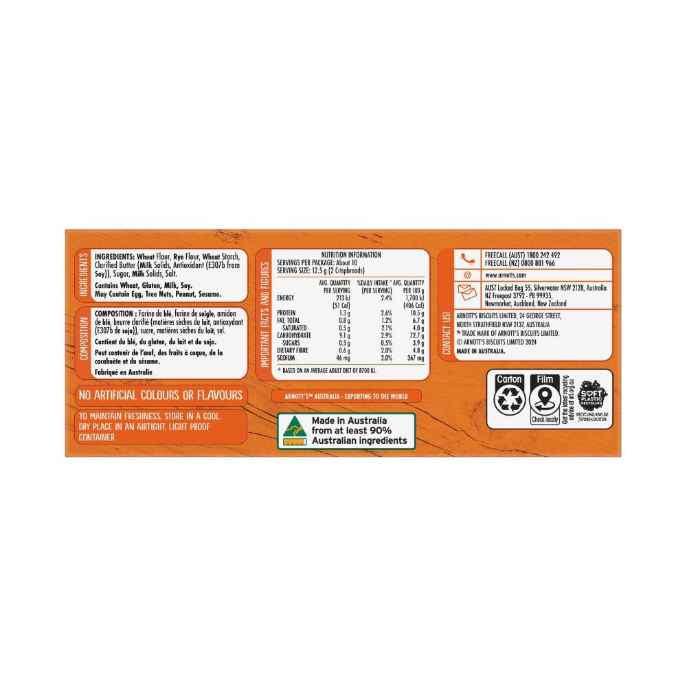 Arnott's Cruskits Crispbread Original - 125g