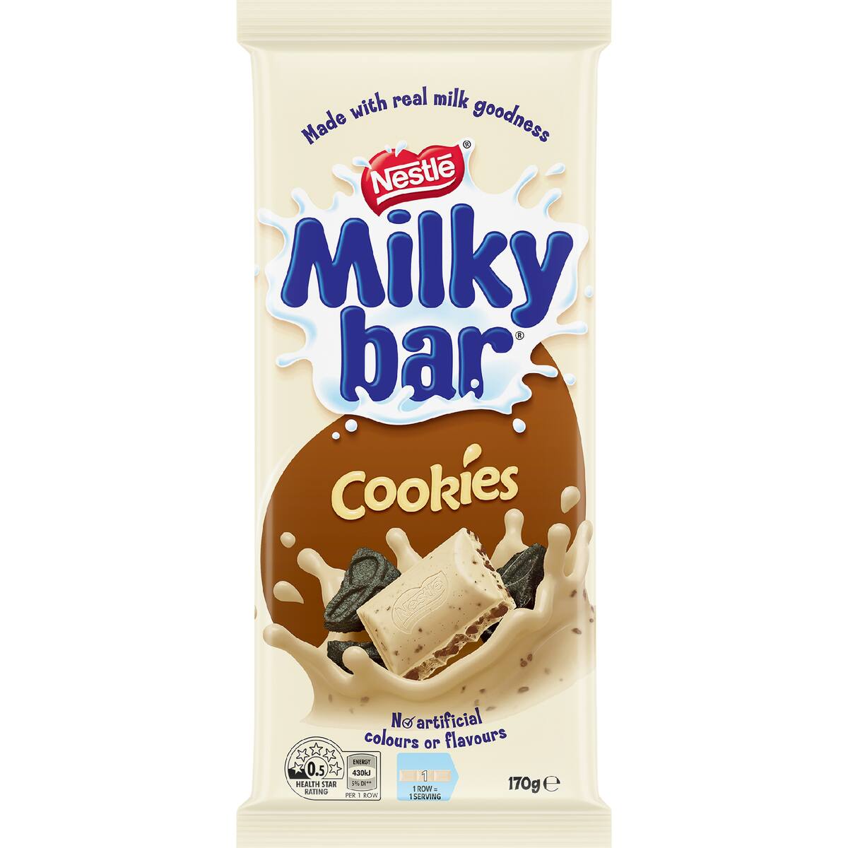 Milkybar Cookies & Cream White Choc Block 170g