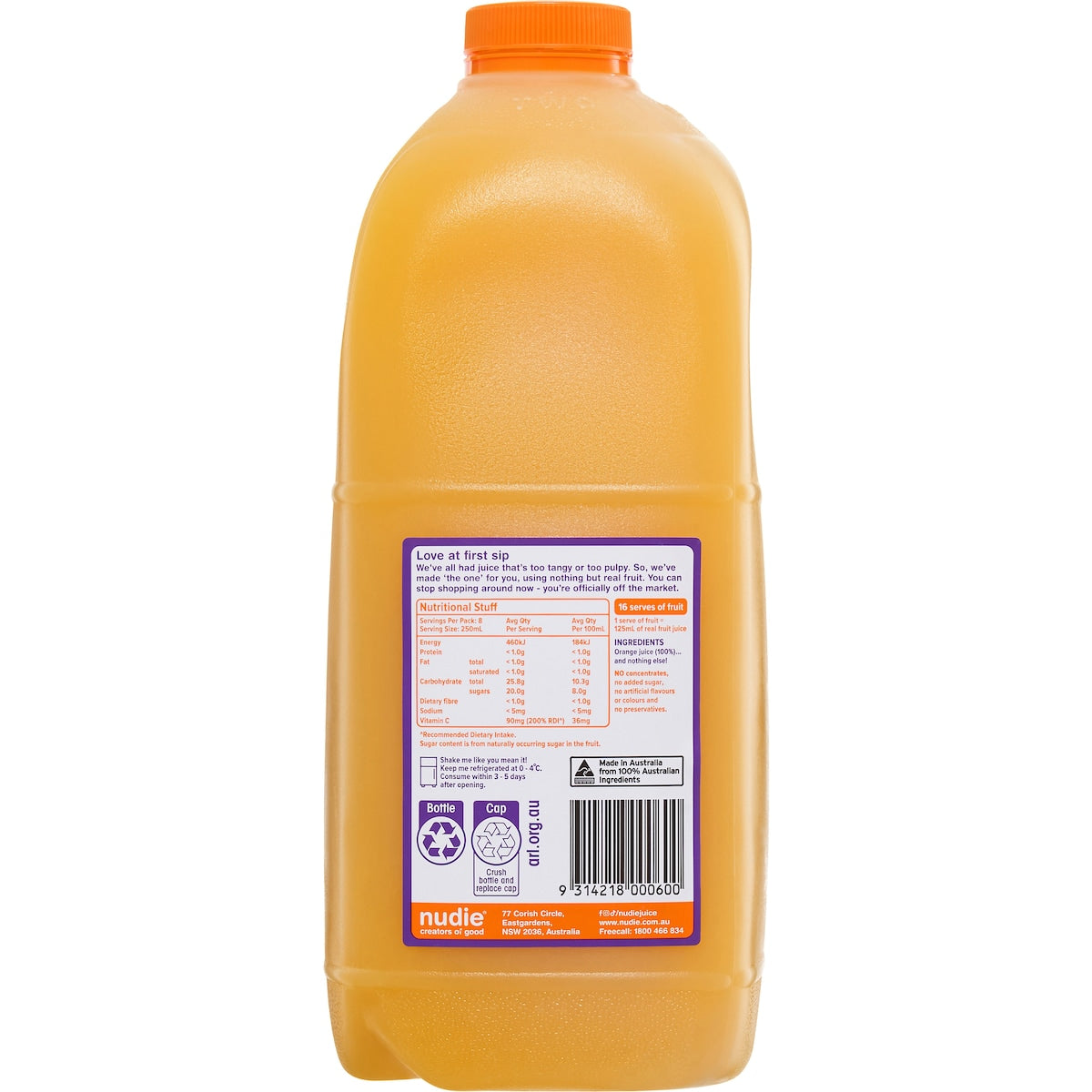 Nudie Nothing But Oranges With Pulp 2l