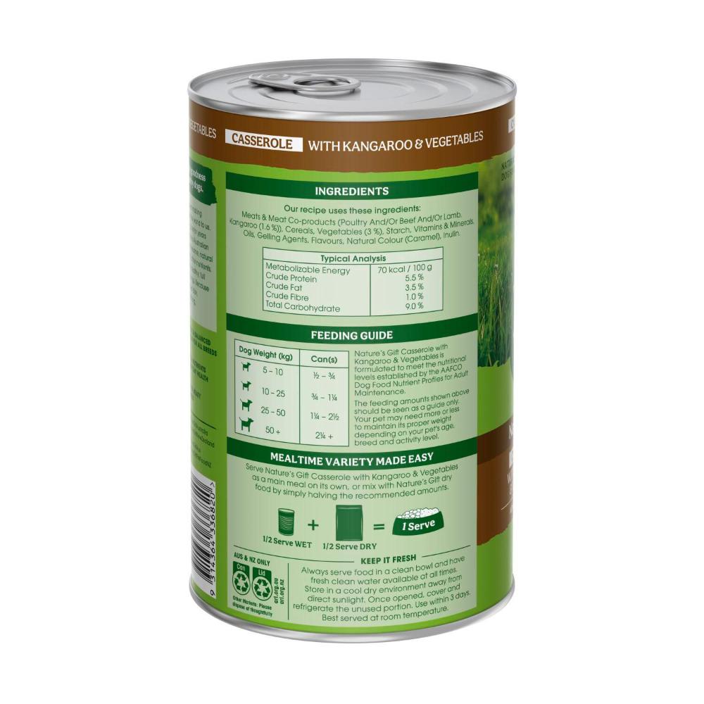Nature's Gift Just Natural Casserole Gravy With Kangaroo Vegetables & Barley Dog Food - 1.2kg