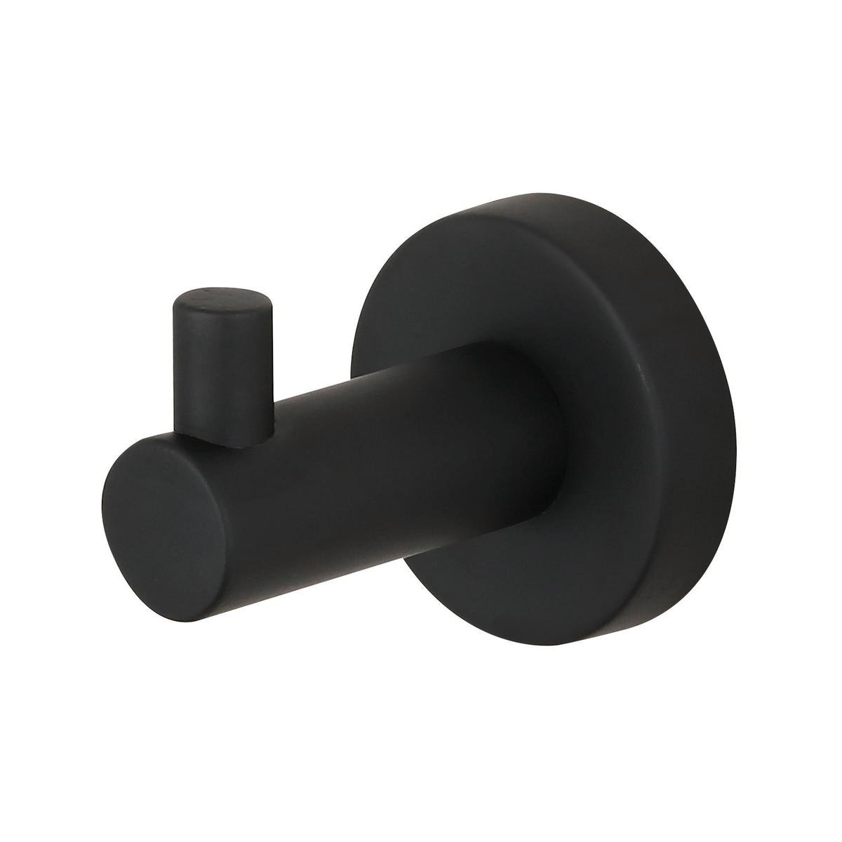 Mondella Matte Black Resonance Robe Hook - 46mm x 60mm - Durable Metal