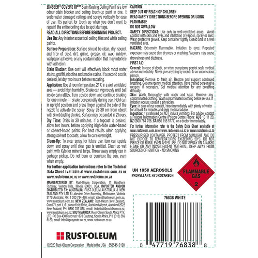 Zinsser Covers Up Stain Sealing Ceiling Paint 369g