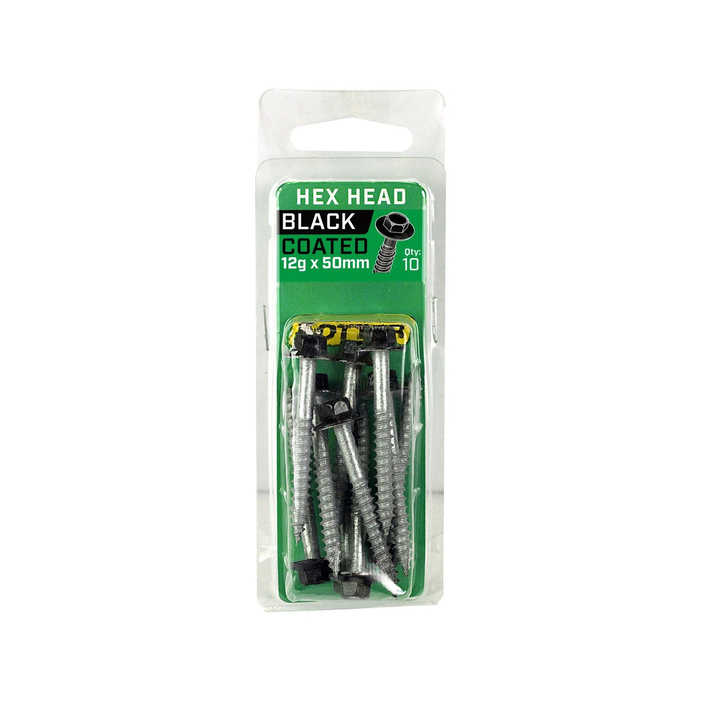 Otter Black Hex Head Screws - 12 x 50mm - 10 Pack