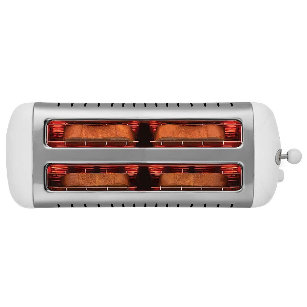 Dualit Long Slot Lite Toaster DU46031 Gloss White Stainless Steel 260mm