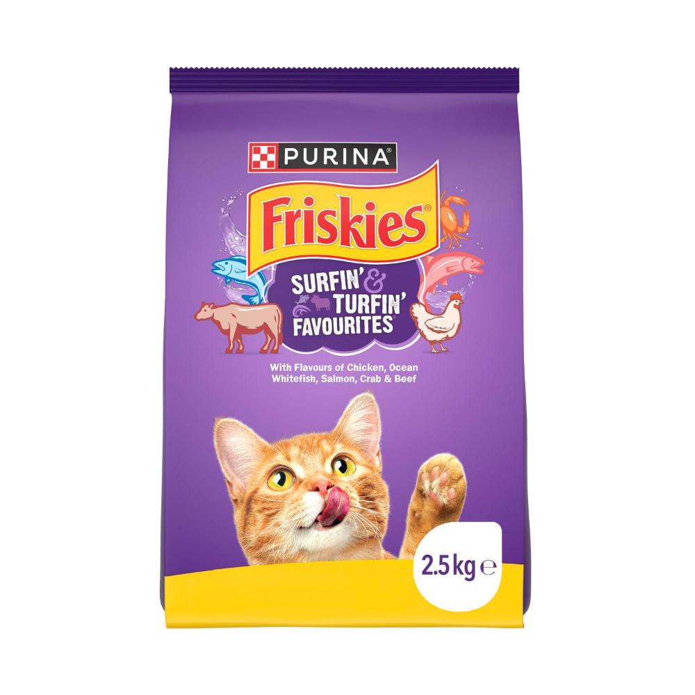 Friskies Dry Adult Surfin & Turfin Favourites Cat Food - 2.5kg