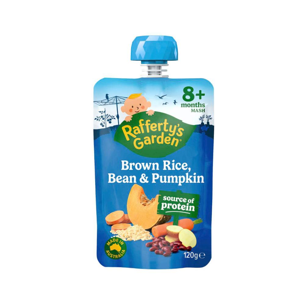 Rafferty's Garden Brown Rice Bean & Pumpkin Baby Food Pouch 8+ Months - 120g