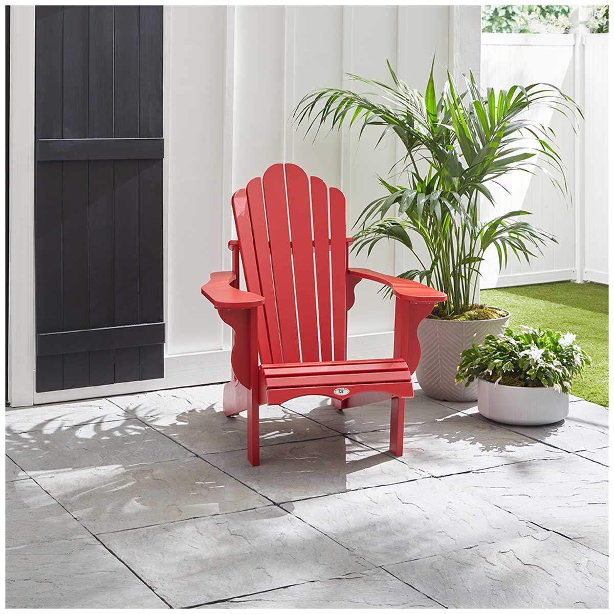 Leisure Line Classic Adirondack Chair Red Hdpe Weather Resistant