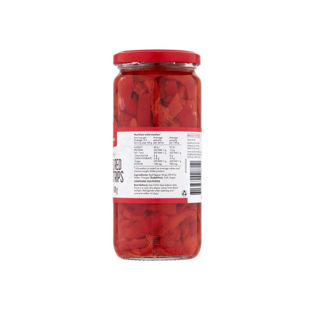 Sandhurst Roasted Red Pepper Strips - 470g