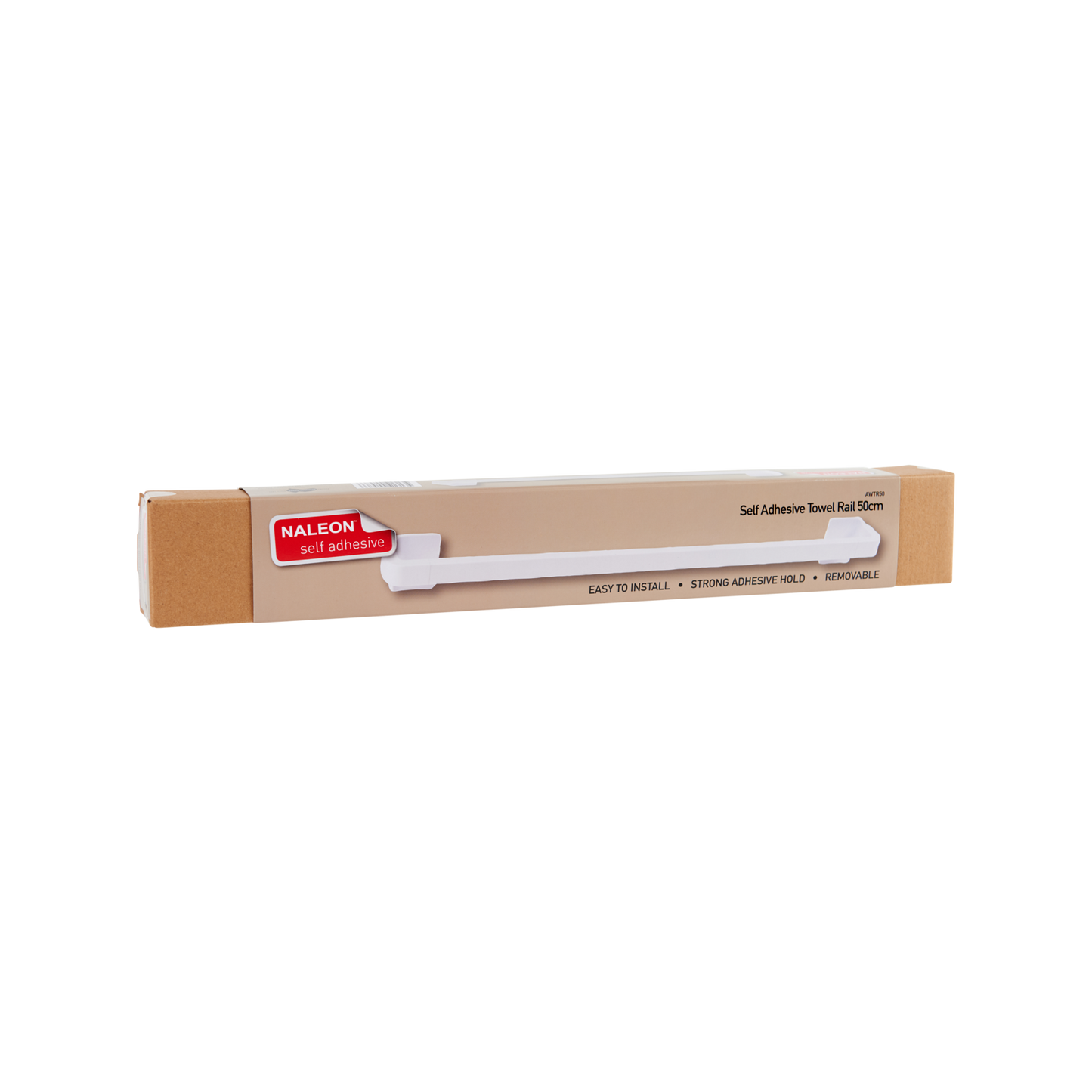 Naleon Self Adhesive Towel Rail - 50cm - White