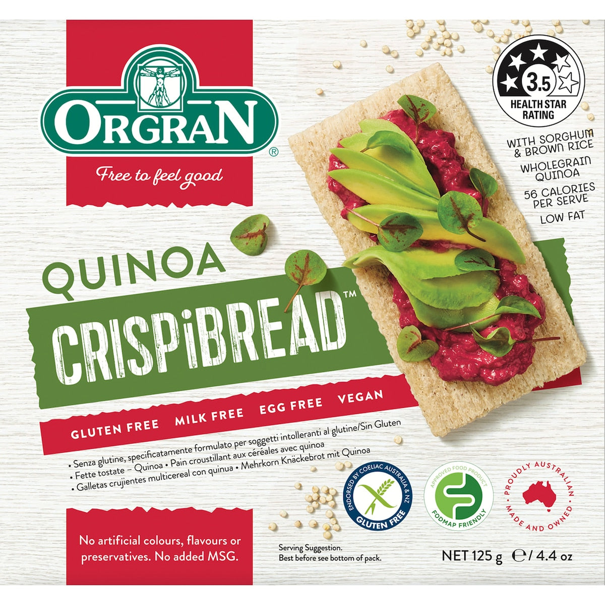Orgran Gluten Free Crispbread Quinoa 125g