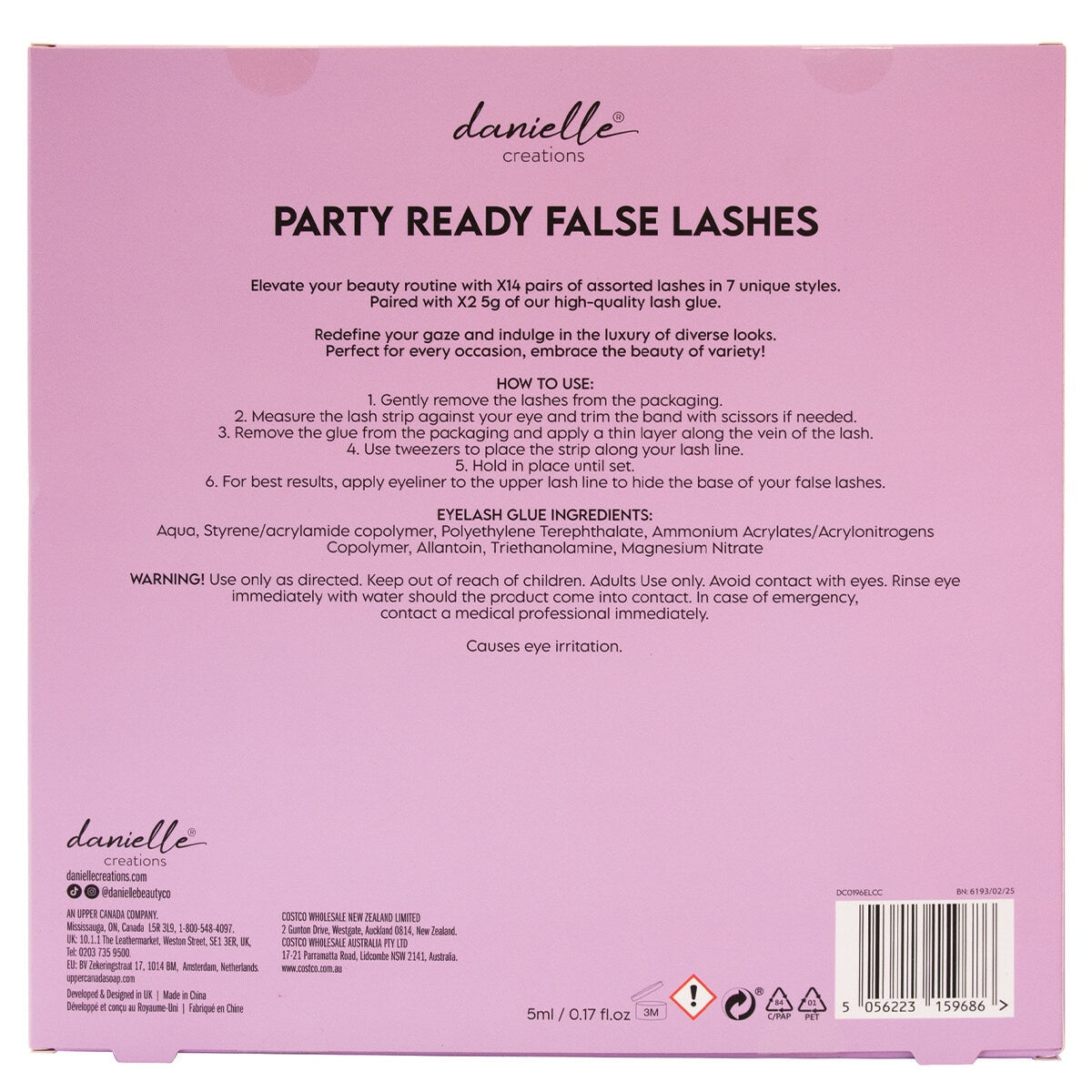Danielle Creations Party-Ready False Lashes 14 Pairs Black