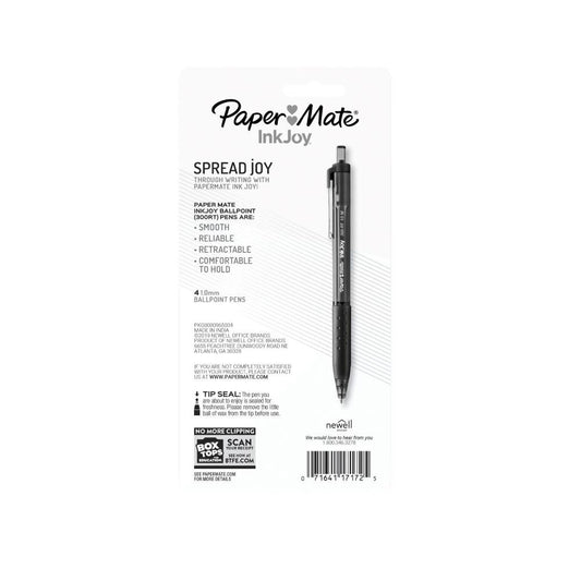 Paper Mate Inkjoy Black Ball Point 4 - pack