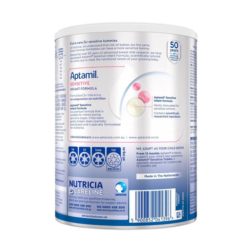 Aptamil Prosyneo Sensitive Baby Infant Formula Formulated For Tolerance From Birth To 12 Months - 900g