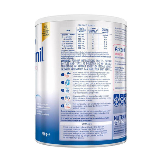 Aptamil Prosyneo Sensitive Baby Infant Formula Formulated For Tolerance From Birth To 12 Months - 900g
