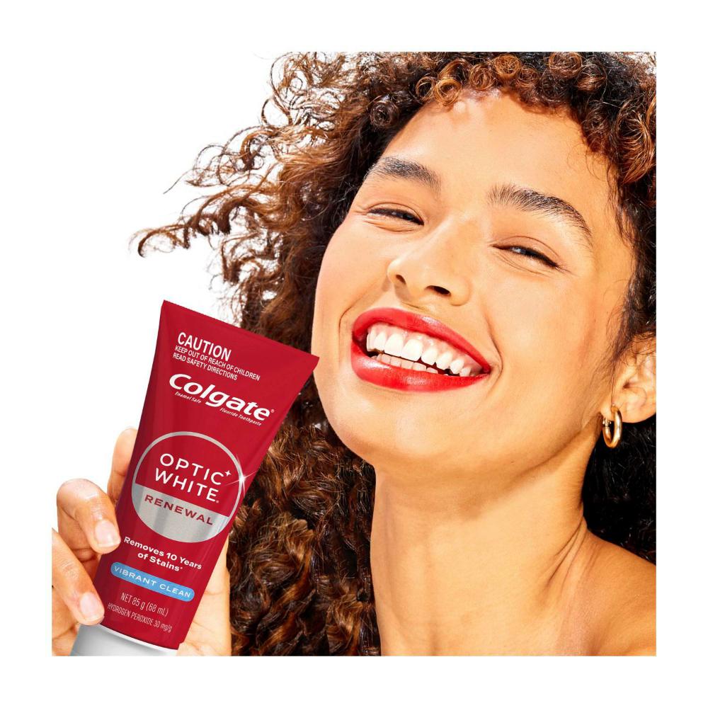 Colgate Optic White Teeth Whitening Toothpaste Renewal Lasting Fresh With 3% Hydrogen Peroxide - 85g