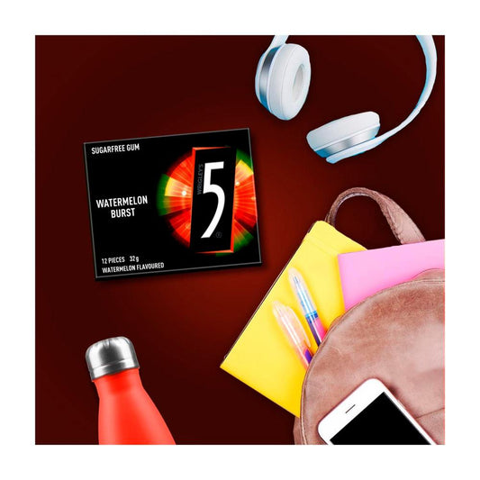 5 Gum Watermelon Burst Sugar Free Gum 12 Piece - 32g