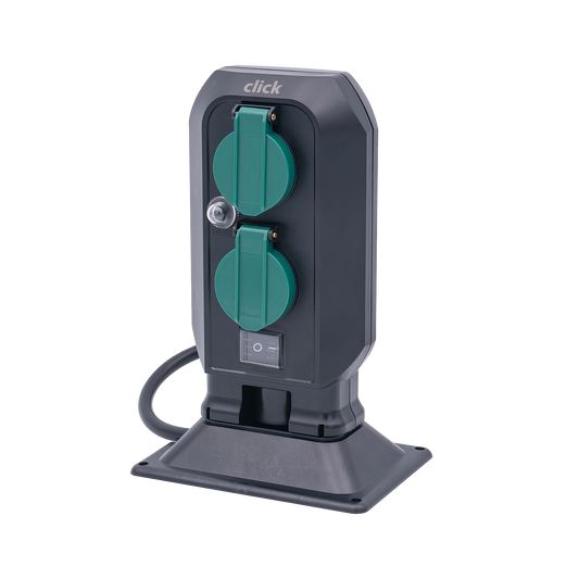 Click Power Garden Stake Socket - 4 x 10A Outlets with Cover