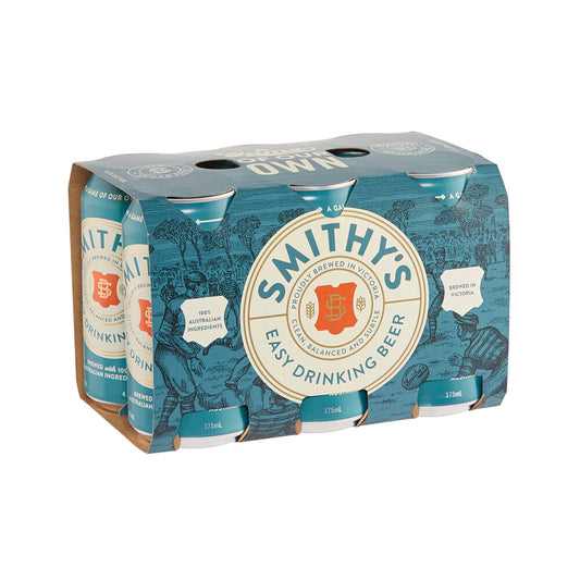 Smithy's Easy Drinking Beer Can 375ml - 6 Pack