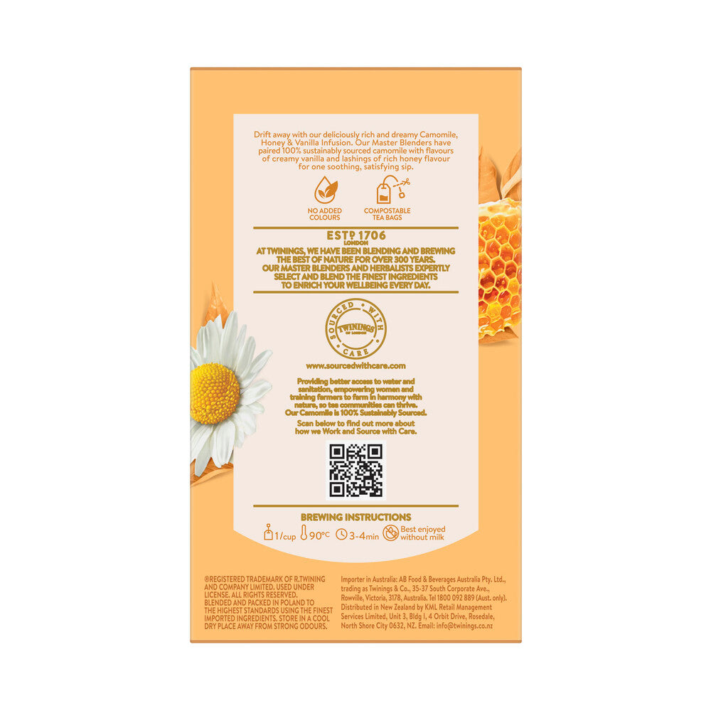 Twining's Camomile Honey & Vanilla Infusions Tea Bags - 40 pack