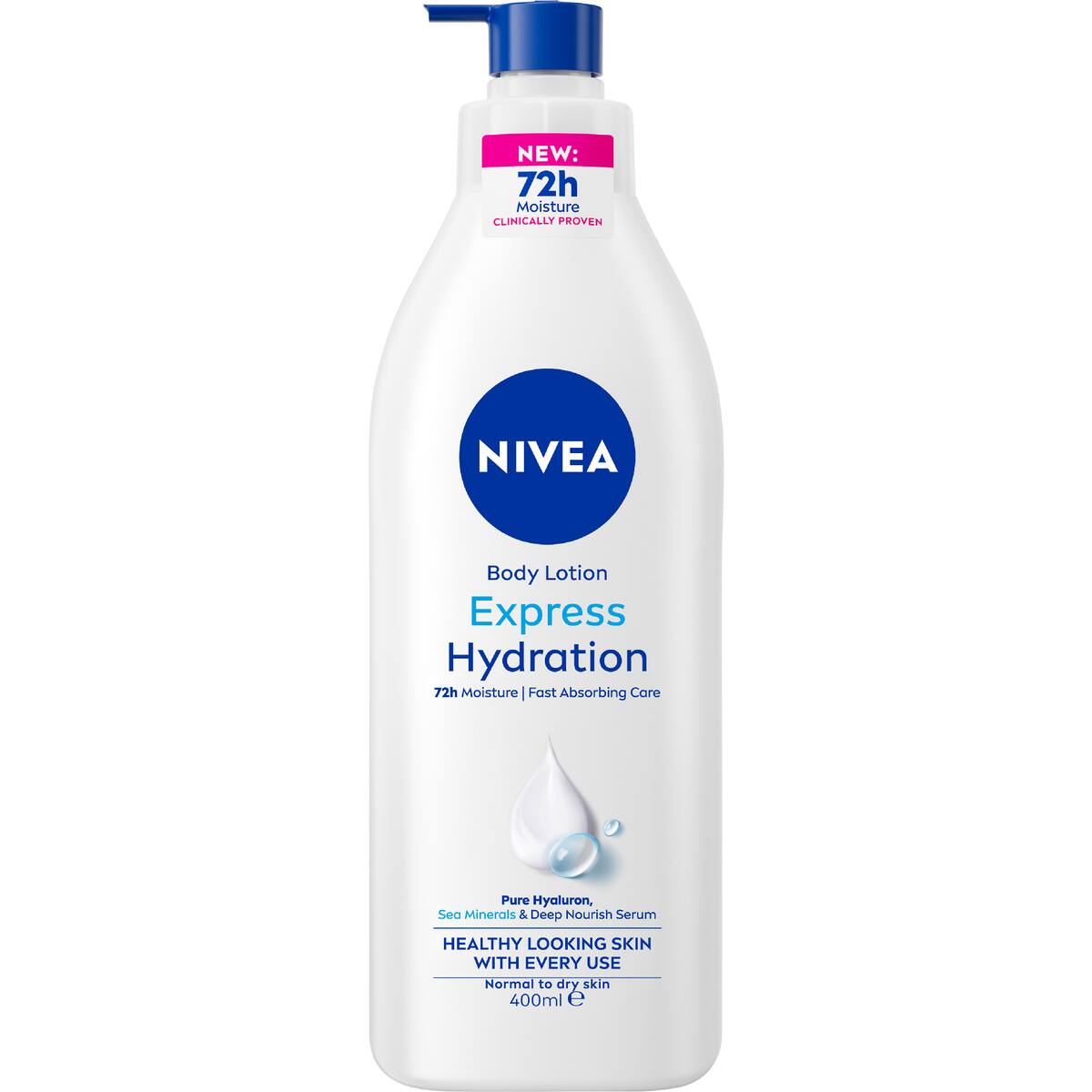 Nivea Express Hydration Body Lotion Fast Absorbing 72hr Moisture 400ml