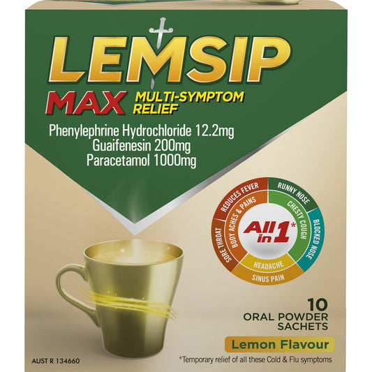 Lemsip Max Cold & Flu Multi Relief Hot Drink Lemon 10 Pack