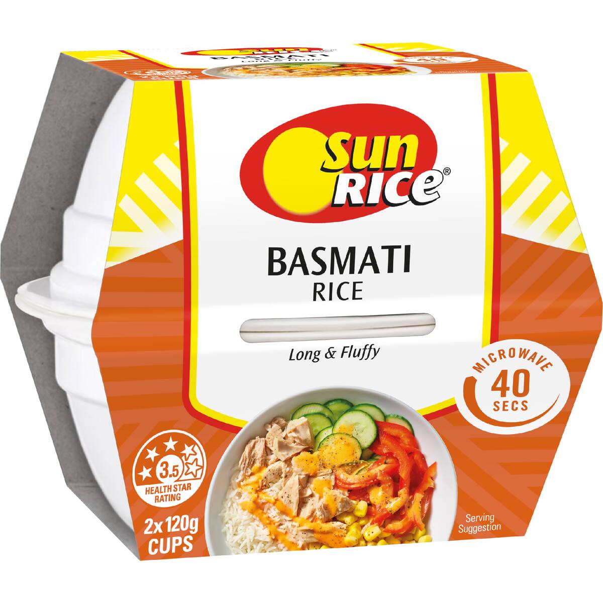 Sunrice Microwave Basmati Rice Cup 120g X 2 Pack