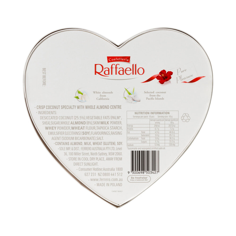 Ferrero Raffaello Heart Chocolate Gift Box 10 Pieces - 100g