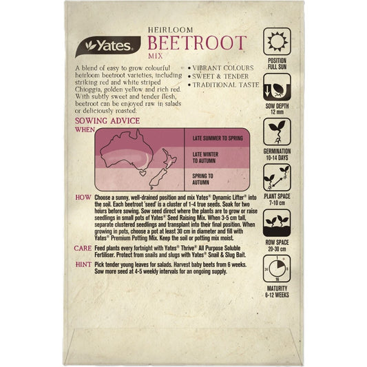 Yates Heirloom Beetroot Mix Seeds each