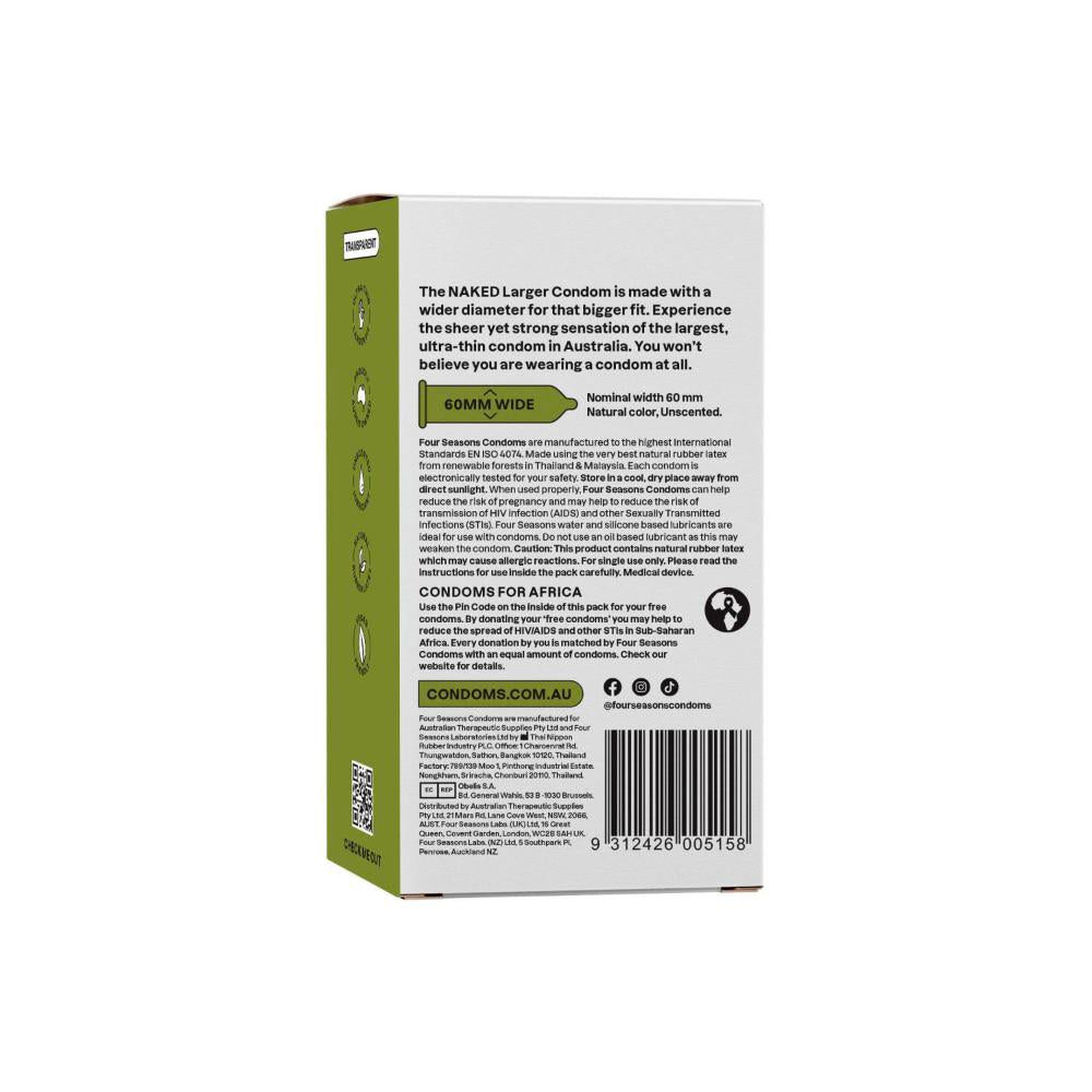 Four Seasons Naked Larger Condoms - 12 pack