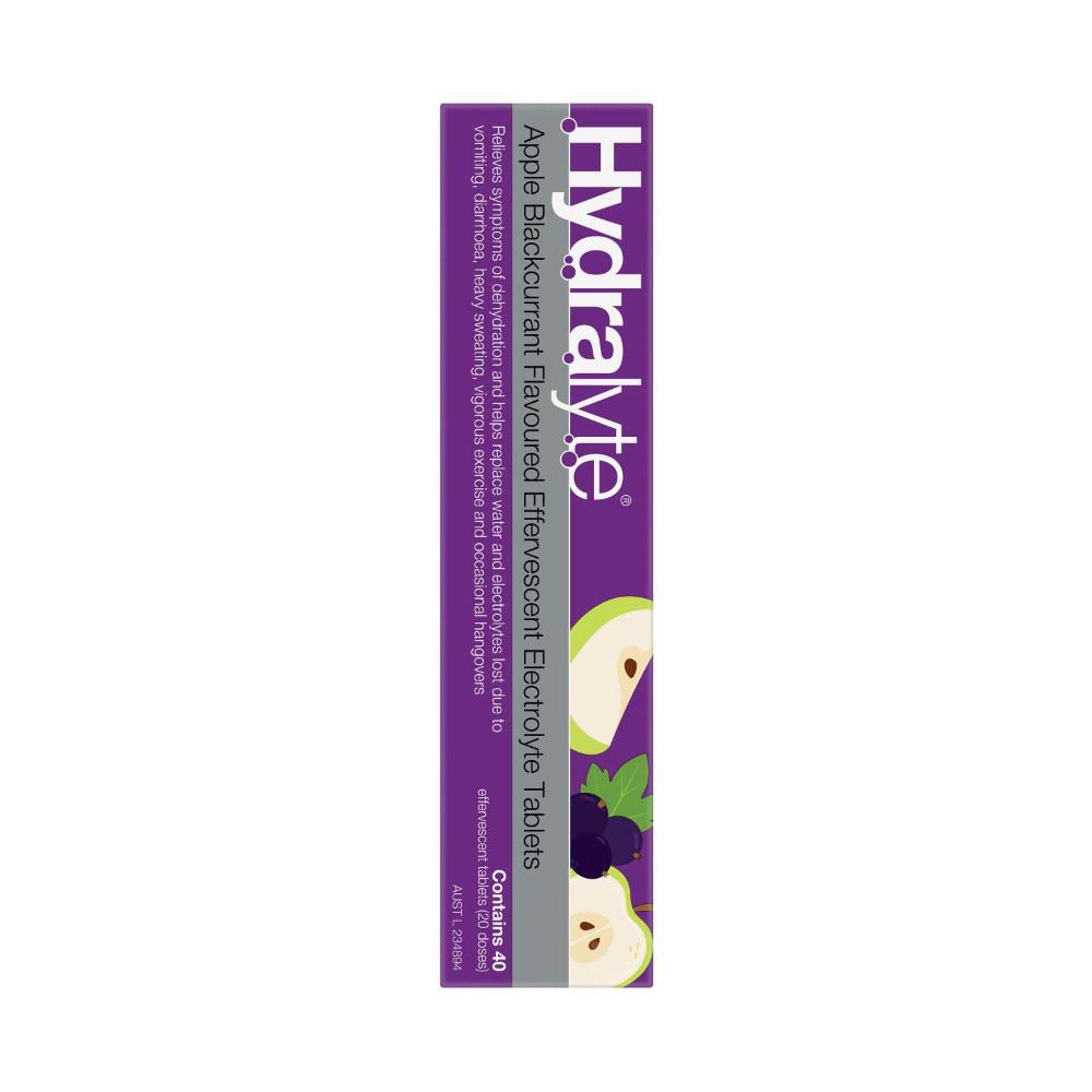 Hydralyte Effervescent Tablets Apple Blackcurrant - 40 pack