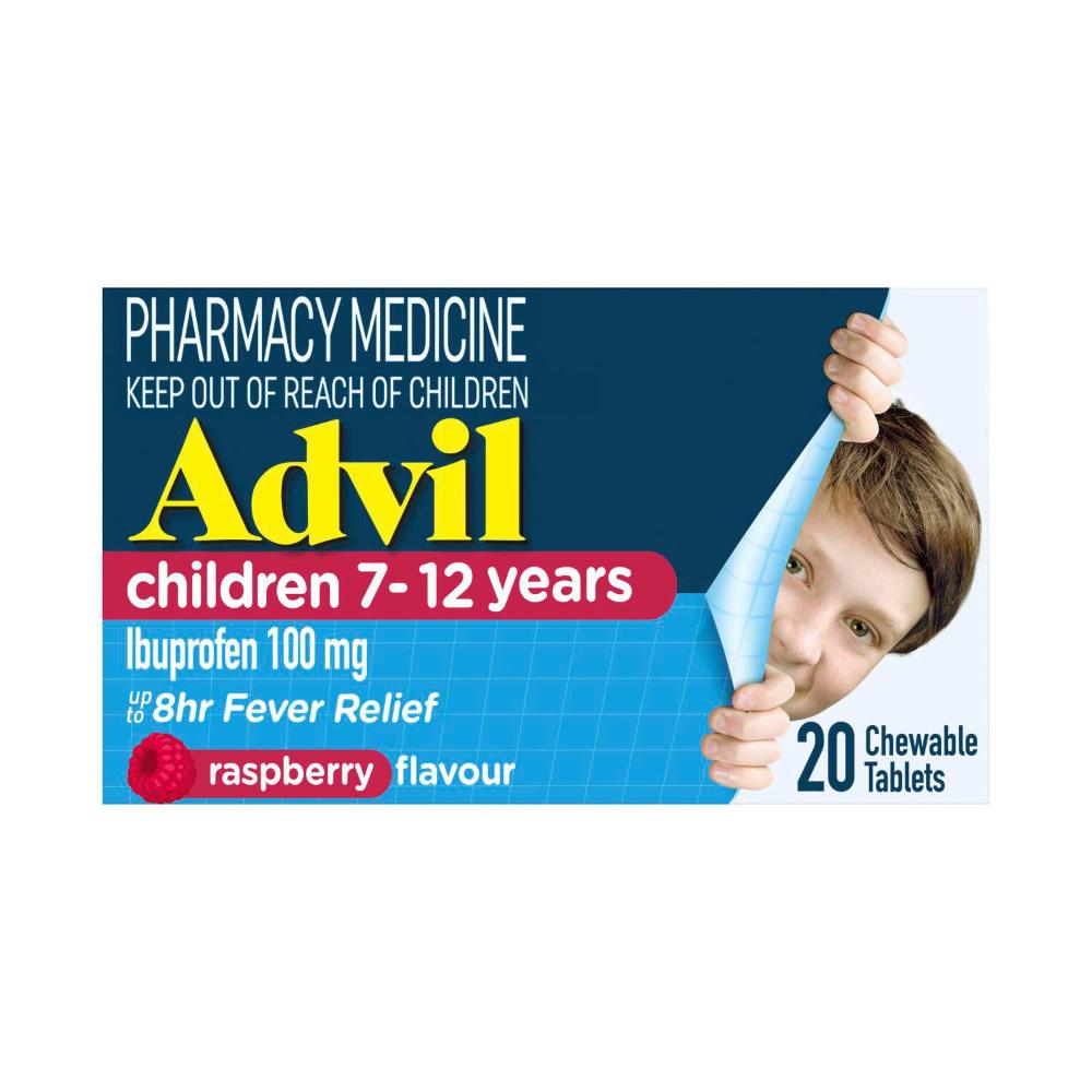 Advil Children 7-12 Years Ibuprofen Pain & Fever Relief Chewable Tablets - 20 Pack
