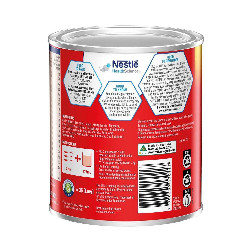 Sustagen Nutrional Powder Vanilla Flavour - 550g