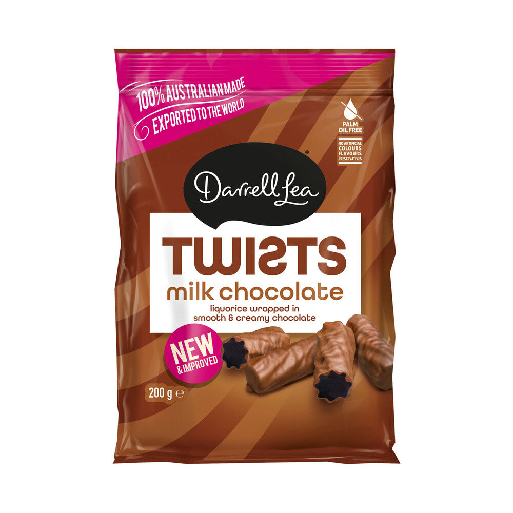 Darrell Lea Twists Milk Chocolate Liquorice - 200g