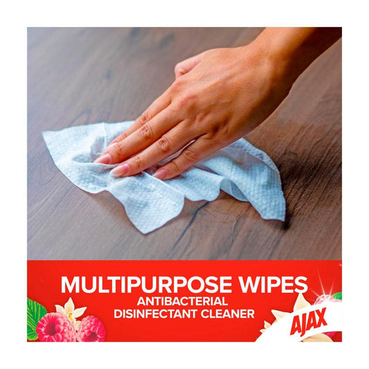 Ajax Eco Antibacterial Multipurpose Disinfectant Wipes Vanilla & Berries 110 pack