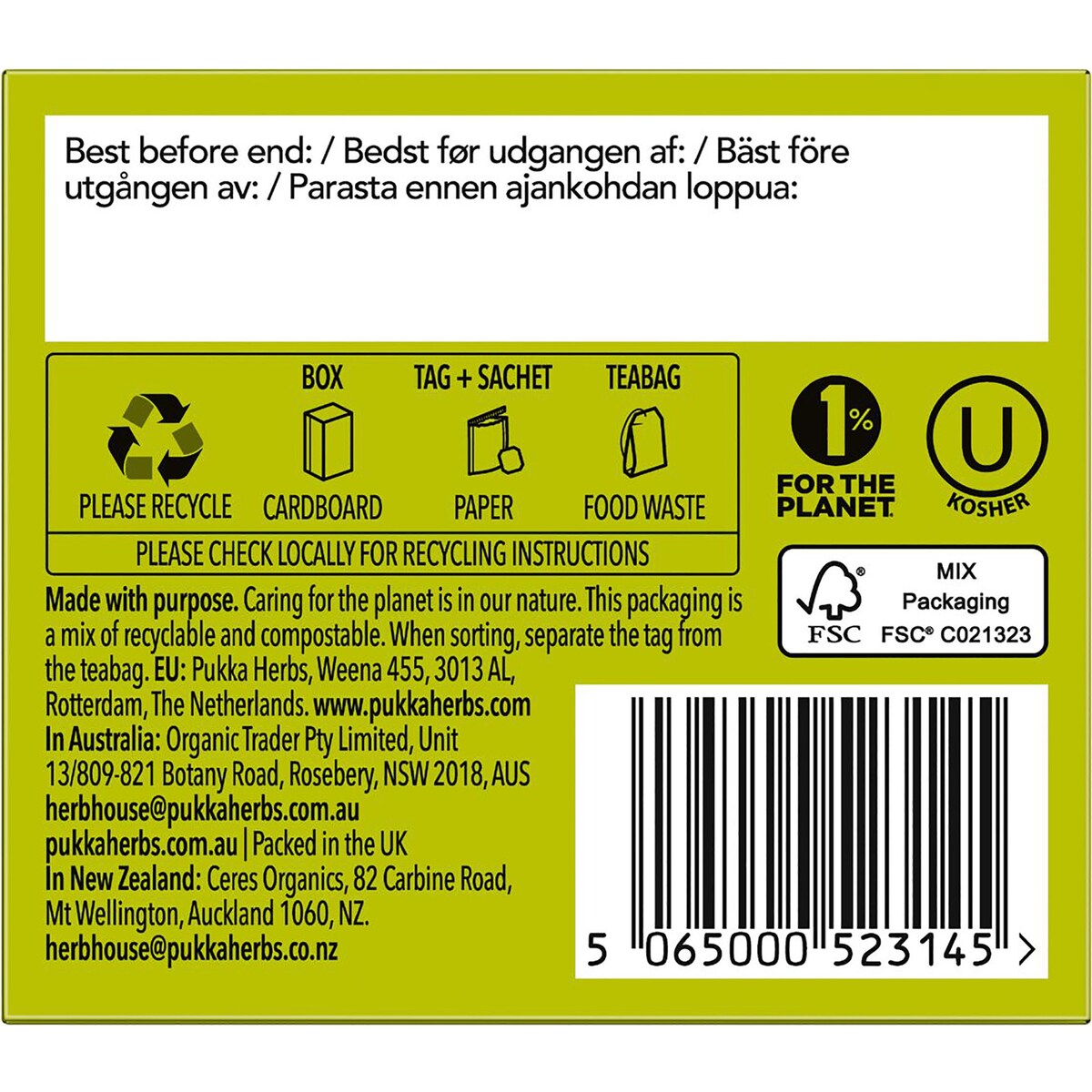 Pukka Tea Bags Three Ginger 20 pack