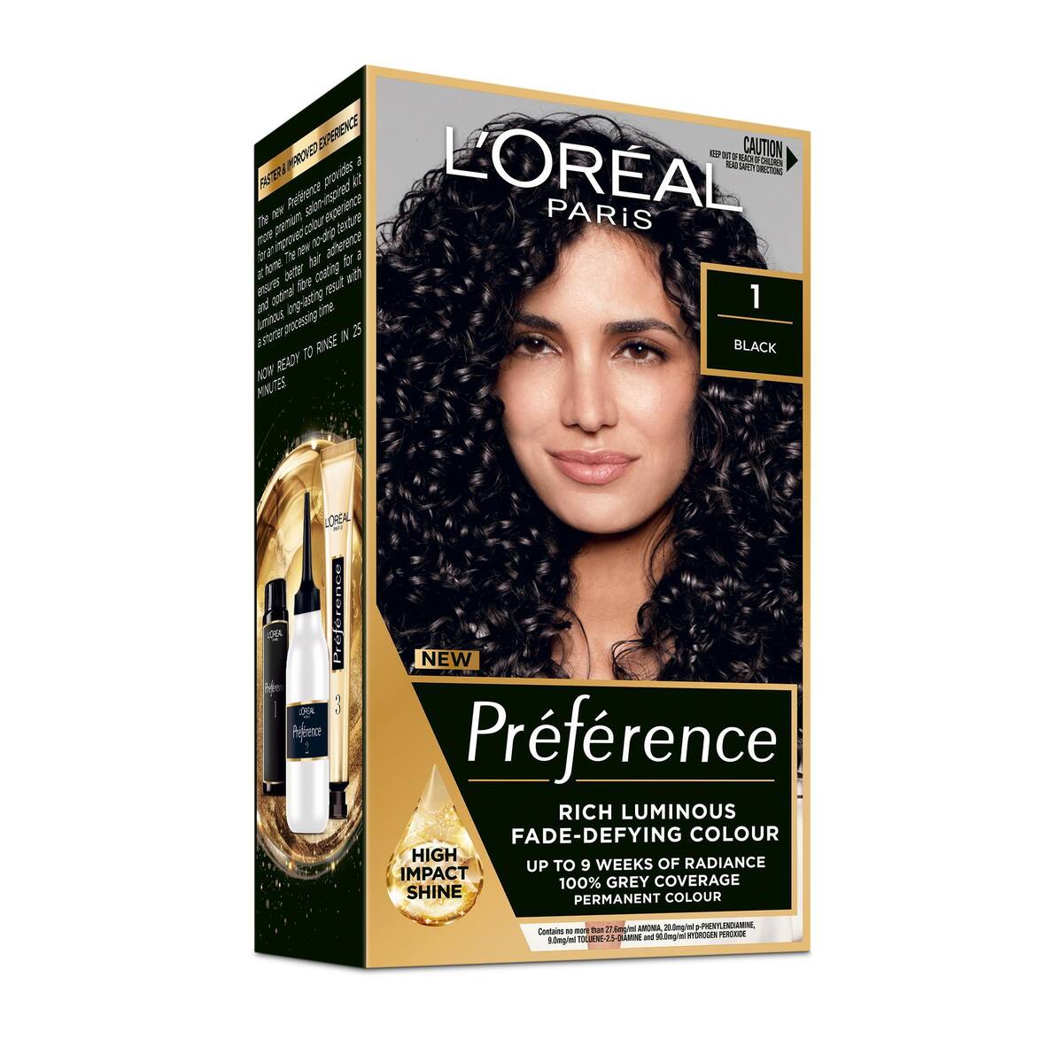 L'oreal Paris Preference Hair Colour 1 Black Each