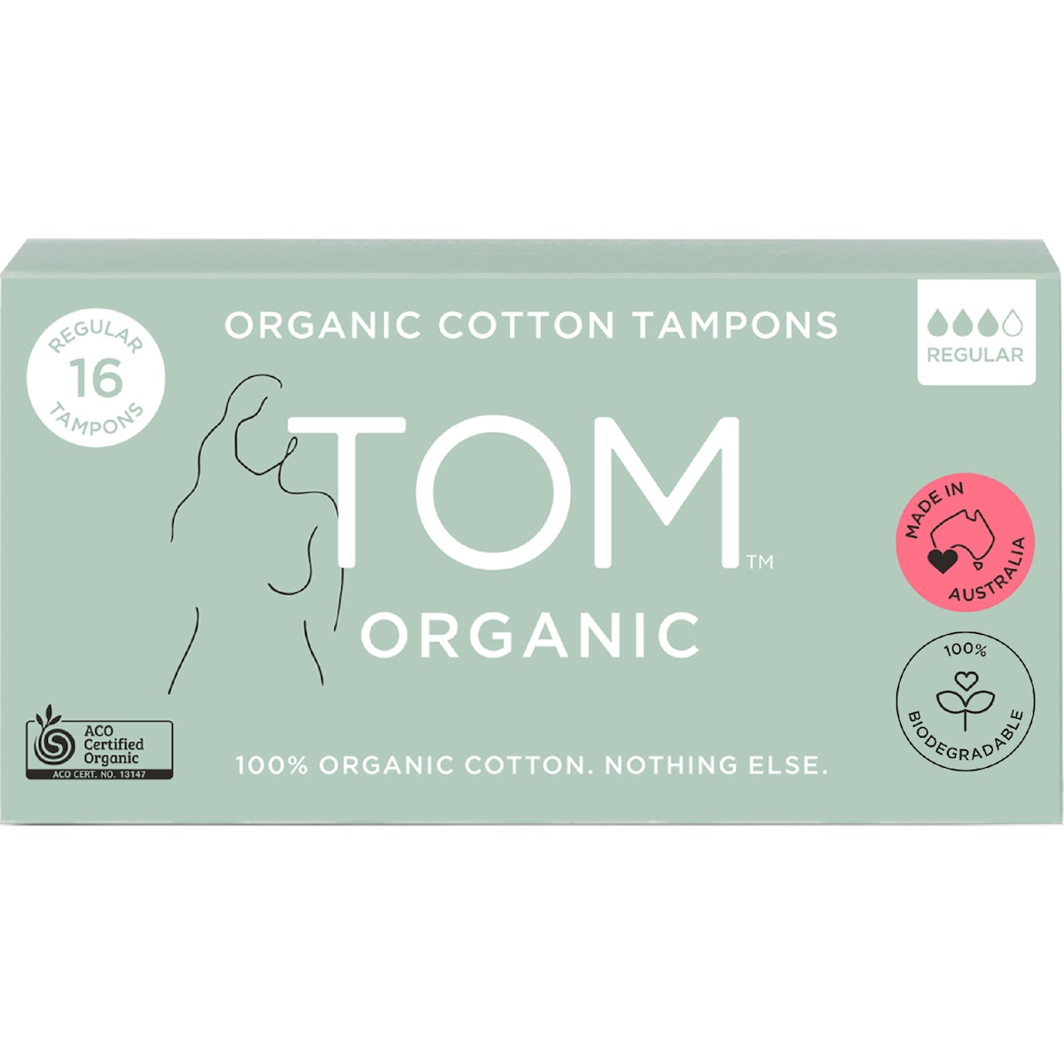 TOM Organic Tampons Regular 16 pack