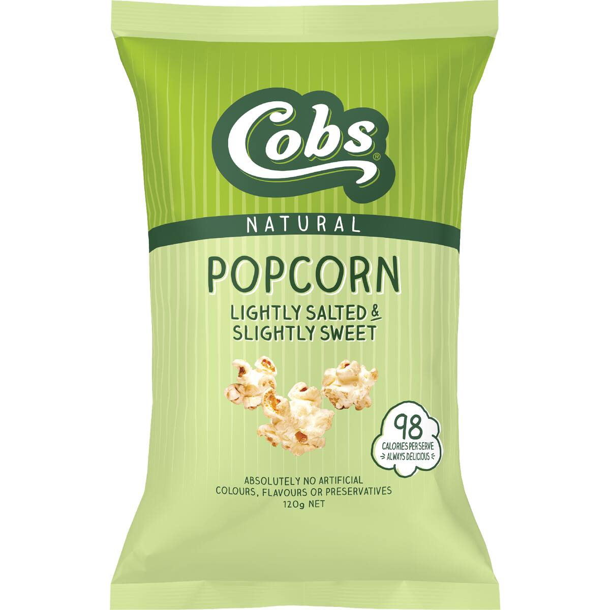 Cobs Natural Popcorn Lightly Salted Slightly Sweet 120g